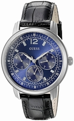 Guess Watches : U0790G2 Quartz Multifunction Dial Black Leather Men Watch