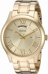 Guess Watches : U0791G2 Gold Dial Metal Band Women Watch