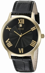 Guess Watches : U0794G1 Quartz Analog Black Leather Men Watch