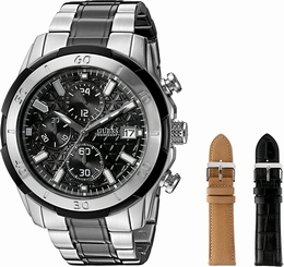 Guess Watches : U0812G1 Black Dial Metal Band Men Watch