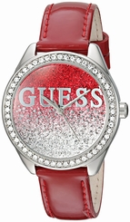 Guess Watches : U0823L3 Quartz Analog Red Leather Women Watch