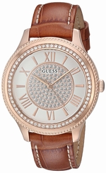 Guess Watches : U0840L2 Quartz Analog Brown Leather Women Watch