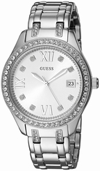 Guess Watches : U0848L1 White Dial Metal Band Women Watch