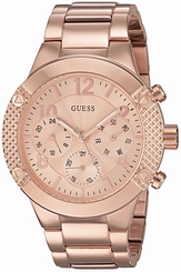 Guess Watches : U0849L3 Rose Gold Dial Metal Band Women Watch