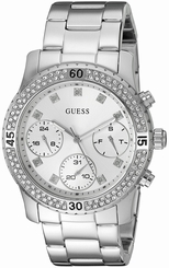 Guess Watches : U0851L1 Silver Dial Metal Band Women Watch