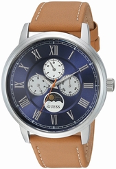Guess Watches : U0870G4 Quartz Multifunction Dial Brown Leather Men Watch