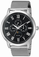 Guess Watches : U0871G1 Black Dial Stainless Steel Band Men Watch
