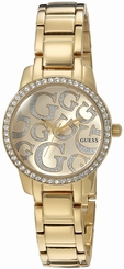 Guess Watches : U0891L2 Gold Dial Metal Band Women Watch