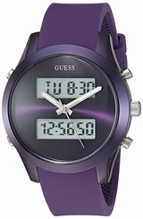 Guess Watches : U0894L5 Quartz Analog and Digital Purple Silicone Women Watch