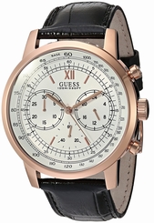 Guess Watches : U0916G2 Quartz Chronograph Black Leather Men Watch