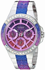 Guess Watches : U0945L1 Pink Dial Stainless Steel Band Women Watch