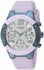 Guess Watches : U0958L2 Quartz Multifunction Dial Purple Silicone Women Watch