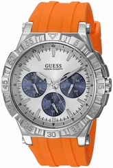 Guess Watches : U0966G1 Quartz Multifunction Dial Orange Silicone Men Watch