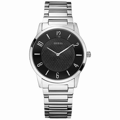Guess Watches : U10634G1 Stainless Steel Case And Bracelet with Push Button Release Clasp Stainless Steel Men Watch