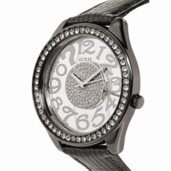 Guess Watches : U10636L1 Analogue White Dial With Leather Strap Women Watch