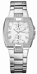 Guess Watches : U12556L Quartz Analog Day Date Silver Stainless Steel Women Watch
