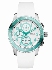Guess Watches : U12651G Quartz Chronograph White Silicone Women Watch
