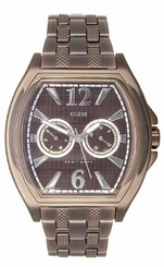 Guess Watches : U18500G1 Japanese Quartz Stainless Brown Dial Stainless Steel Case With Brown Stainless Steel Bracelet Men Watch