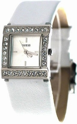 Guess Watches : U75023L1 Silver Dial Leather Band Women Watch