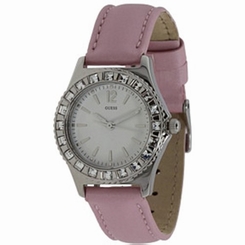Guess Watches : U95176L1 Stainless Steel Case With Genuine Changeable Leather Straps Stainless Steel Women Watch