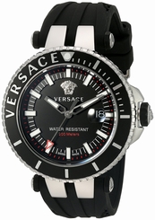 Versace Watches : VAK01-0016 Quartz Analog Date Black Silicone Men Watch
