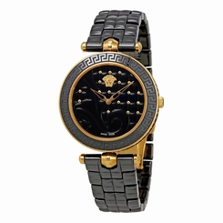 Versace Watches : VAO04-0016 Black Quilted Quartz Women Watch