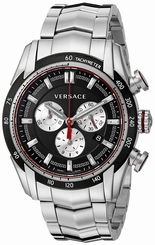 Versace Watches : VDB050015 Black Dial Stainless Steel Band Men Watch