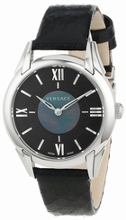 Versace Watches : VFF010013 Quartz Analog Black Leather Women Watch
