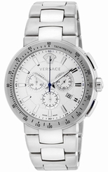 Versace Watches : VFG090013 White Dial Stainless Steel Band Men Watch