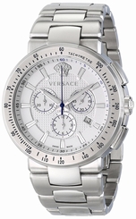 Versace Watches : VFG090014 White Dial Stainless Steel Band Men Watch
