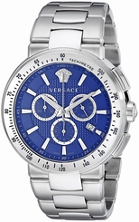 Versace Watches : VFG120015 Blue Dial Stainless Steel Band Men Watch