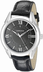 Versace Watches : VFI010013 Quartz Analog Date Black Leather Men Watch