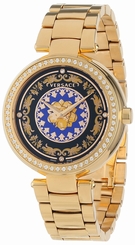 Versace Watches : VK6040013 Black Dial Stainless Steel Band Women Watch