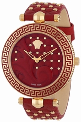 Versace Watches : VK7050013 Red Dial Leather Women Watch