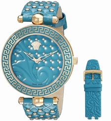 Versace Watches : VK7130014 Quartz Analog Blue Leather Women Watch