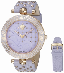 Versace Watches : VK7220015 Quartz Analog Purple Leather Women Watch