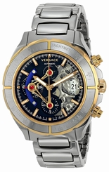 Versace Watches : VK8020013 Black Dial Stainless Steel Band Men Watch