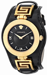 Versace Watches : VLA020014 Quartz Analog Black Leather Women Watch