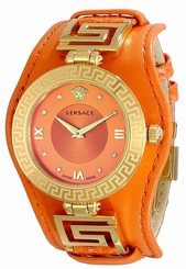 Versace Watches : VLA060014 Quartz Analog Orange Leather Women Watch