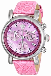 Versace Watches : VLB030014 Quartz Chronograph Date Pink Leather Women Watch
