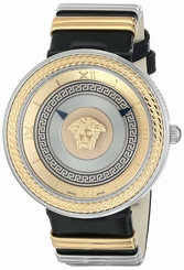 Versace Watches : VLC020014 Quartz Analog Black Leather Women Watch
