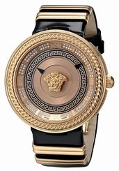 Versace Watches : VLC060014 Quartz Analog Black Leather Women Watch