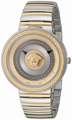 Versace Watches : VLC080014 Gold Dial Stainless Steel Band Women Watch