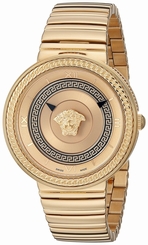 Versace Watches : VLC090014 Gold Dial Stainless Steel Band Women Watch