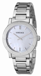 Versace Watches : VQA040000 Mother Of Pearl Dial Stainless Steel Band Women Watch