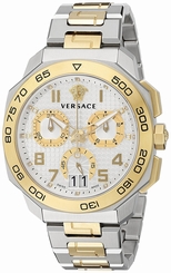 Versace Watches : VQC03-0015 Silver Dial Stainless Steel Band Men Watch