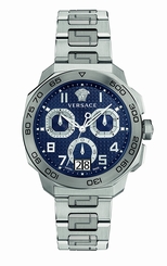 Versace Watches : VQC090016 Blue Dial Stainless Steel Band Men Watch