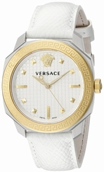 Versace Watches : VQD020015 Quartz Analog White Leather Women Watch