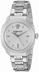Versace Watches : VQD040015 Silver Dial Stainless Steel Band Women Watch