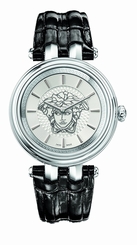 Versace Watches : VQE020015 Quartz Analog Black Leather Women Watch